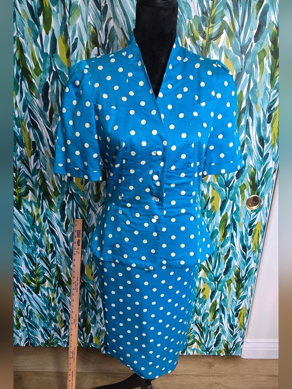 Vintage Jacques Heim Cotton Polka Dot Skirt Set